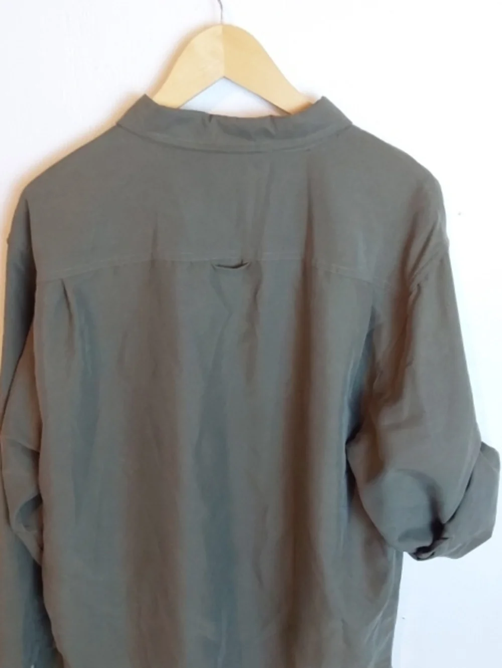 The North Face| Olive Green Tekware Hiking Shirt Zip Pockets Roll Tab Sleeves XL